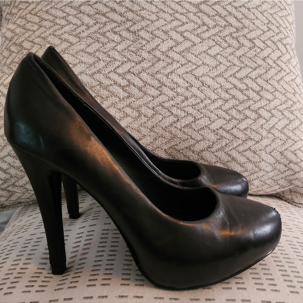 ASH Black Leather Hidden Platform Pumps Stiletto Heel US 9/EU 40 Retail $300 - Picture 2 of 7